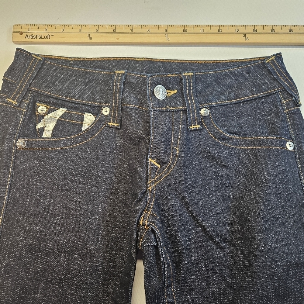 100% AUTHENTIC TRUE RELIGION WOMEN'S BLUE JEANS SIZE 28 MADE IN U.S.A - NWOT - Picture 7 of 7
